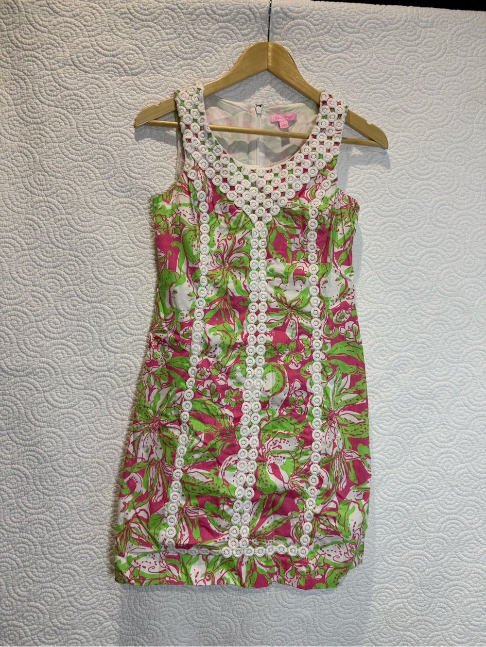Lilly Pulitzer Pink Green White Floral Mini Dress - Picture 3 of 9